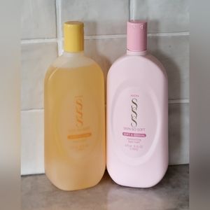 AVON Moisturizing Foam Bottles Pink-Soft&Sensual Yellow-Light&Lush SEALED Vtg